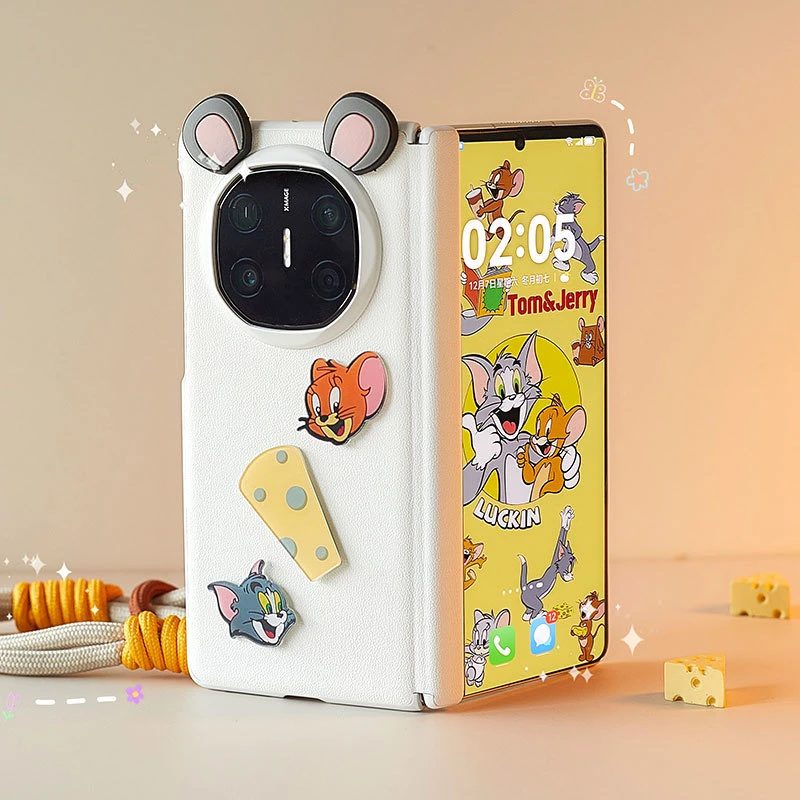 适用华为matex6手机壳新款X6典藏版可爱创意铰链全包保护皮纹壳套