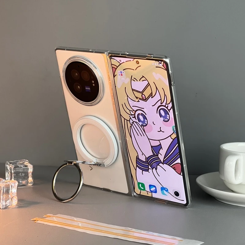 适用vivoxfold3手机壳pro新款高级折叠屏磁吸支架透明全包保护壳