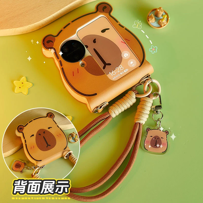 适用oppofindn3flip手机壳新款可爱卡通铰链全包防摔折叠屏保护壳