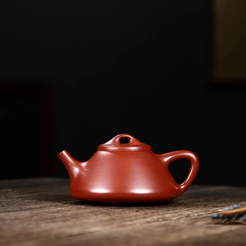 宜兴紫砂壶 原矿朱泥大红袍 子冶石瓢 容量约150cc茶壶紫砂石瓢壶