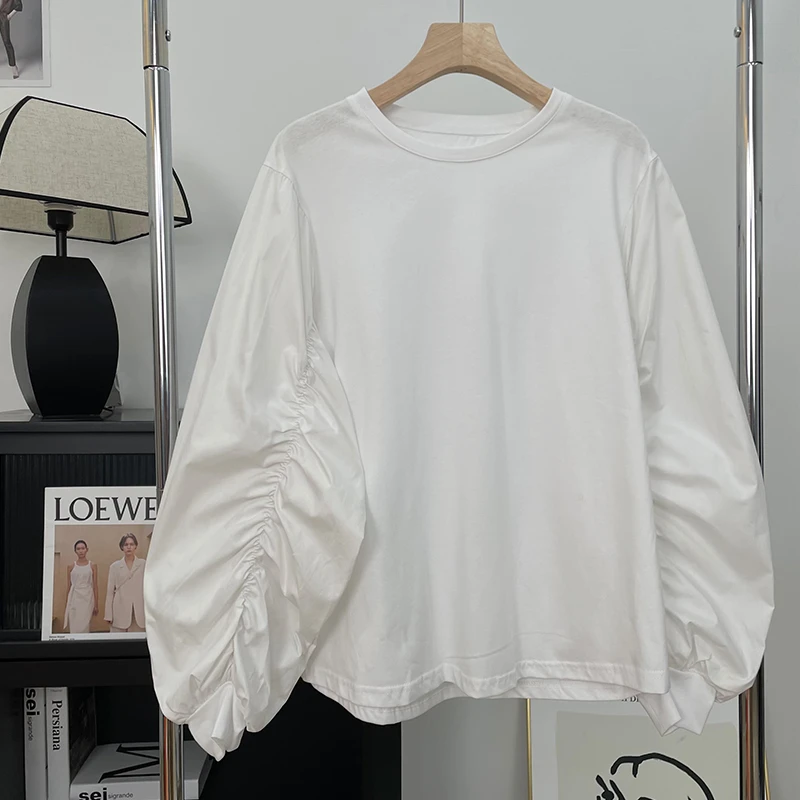 曾曾家【春日物语】2024新款设计款衬衫简约韩系百搭长袖上衣圆领