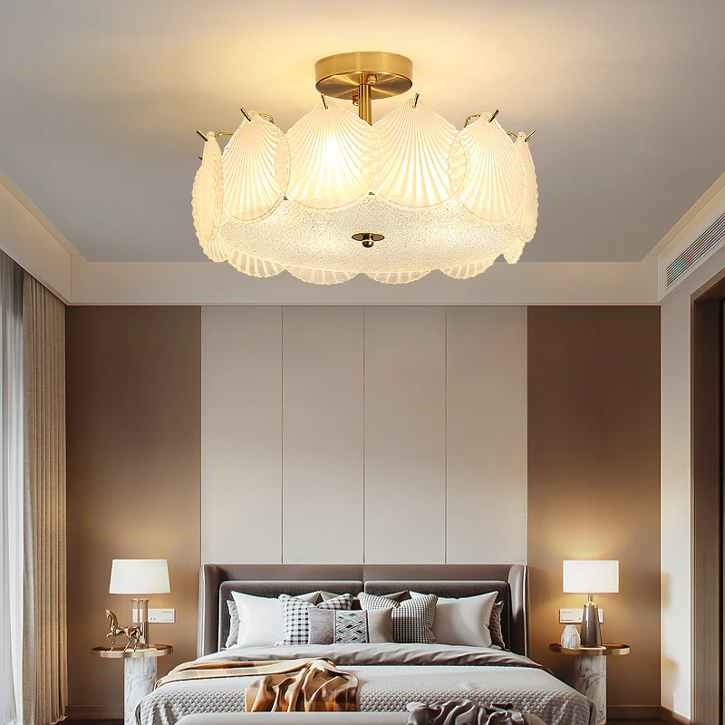 全光谱主卧室吸顶灯现代轻奢房间新款LED灯护眼儿童法式水晶灯具