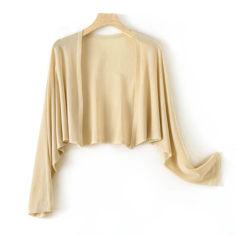 夏季亚麻防晒小披肩空调衫防晒衫裙子开衫长袖针织衫透气春夏纯色