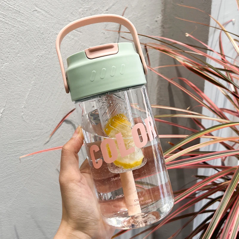 网红ins花茶水杯 女生高颜值夏季吸管杯学生便携式防摔户外800ml