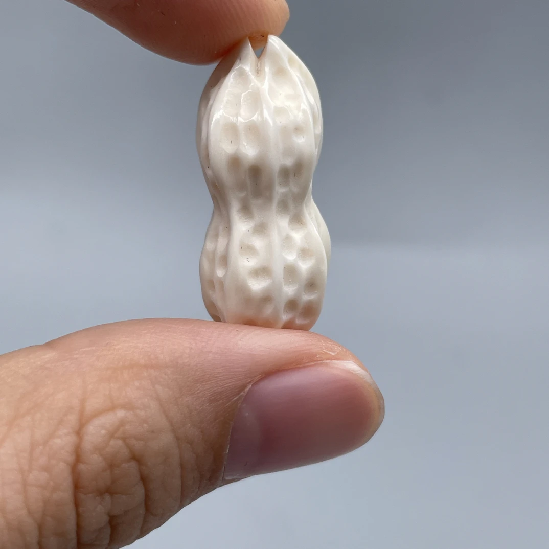 天然保真猛犸象牙配饰小花生，多样性发一