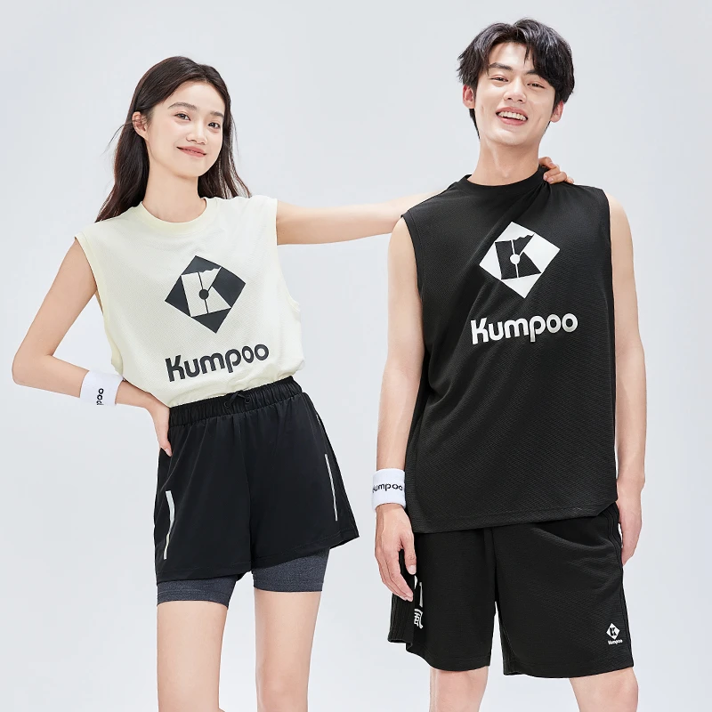 KUMPOO/薰风新款羽毛球服夏季速干凉感透气无袖运动服K242M04014