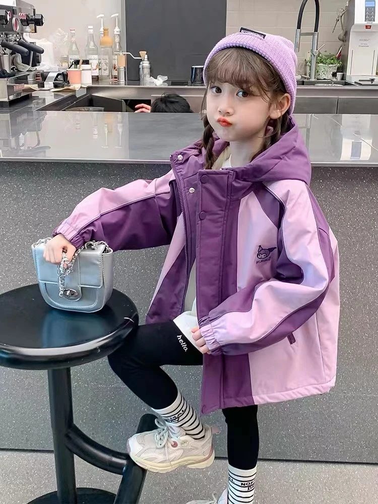 女童外套春装2024新款洋气儿童春秋款小女孩运动连帽上衣服潮