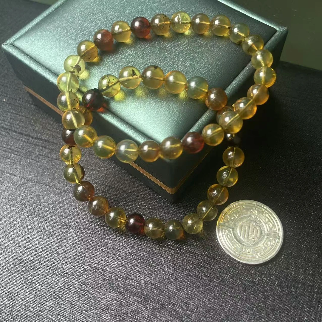 【现场收货】天然琥珀手串约7mm 多样性发货发一件 ws/69