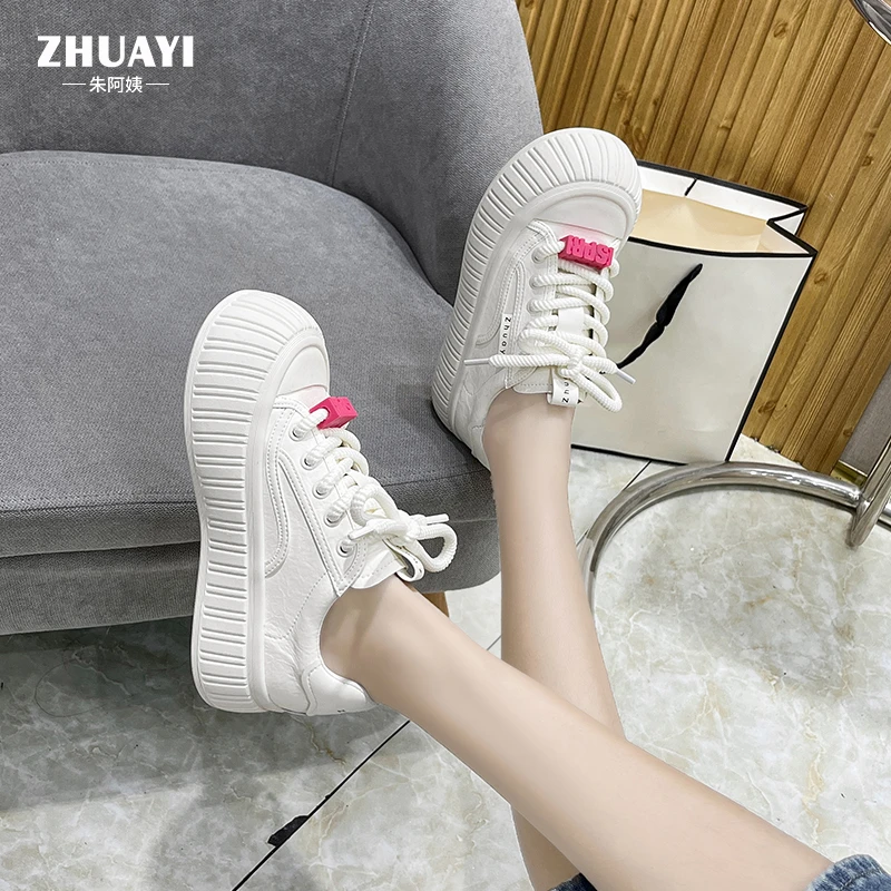 女款小白鞋2025春季休闲百搭运动鞋子亲子款厚底板鞋洋气学生鞋