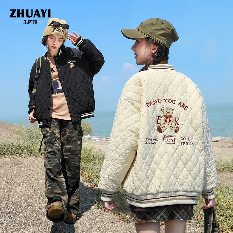 朱阿姨女童棉服2024冬季新款加厚保暖休闲棉服夹克中大童加厚外套