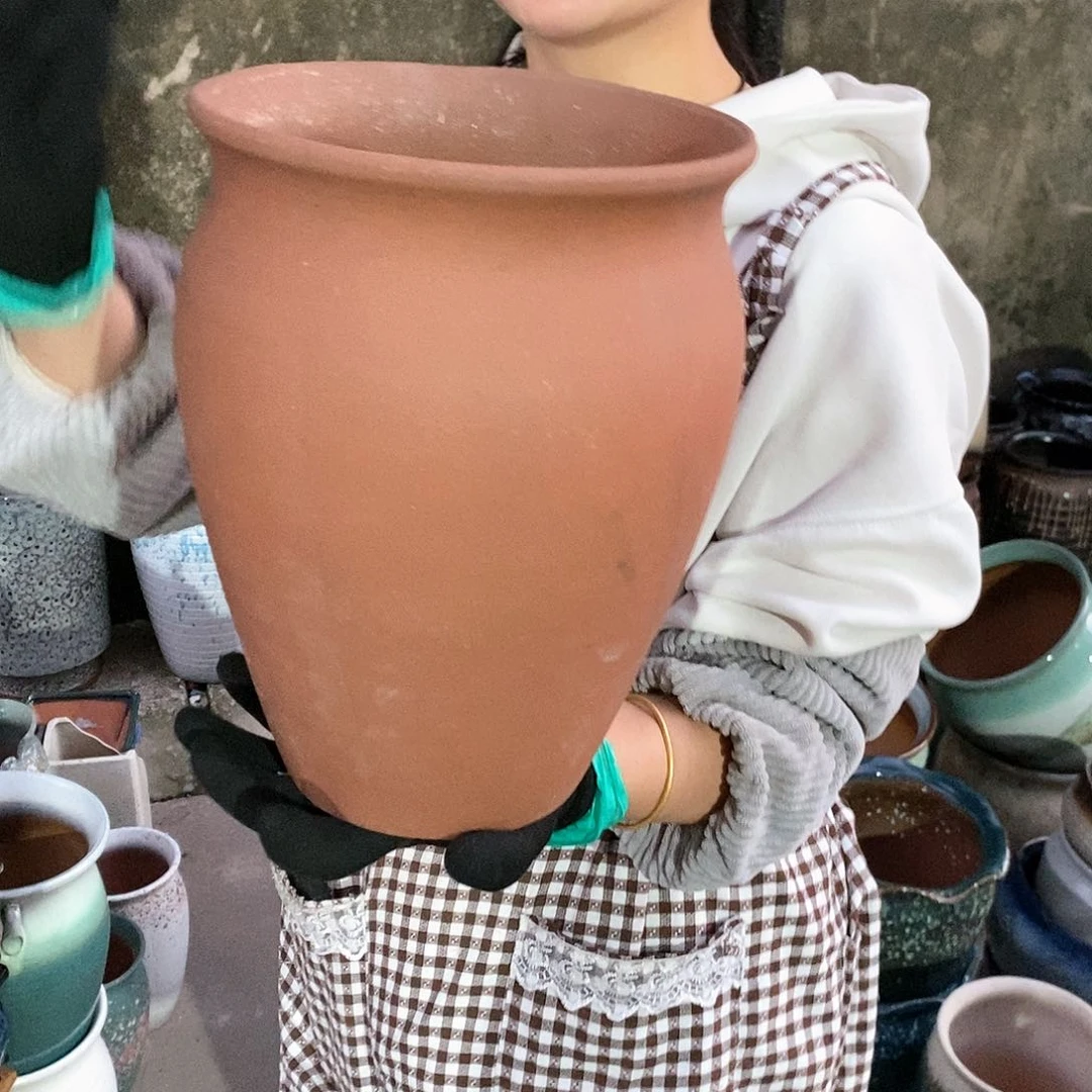 紫砂花盆瑕疵口20高28