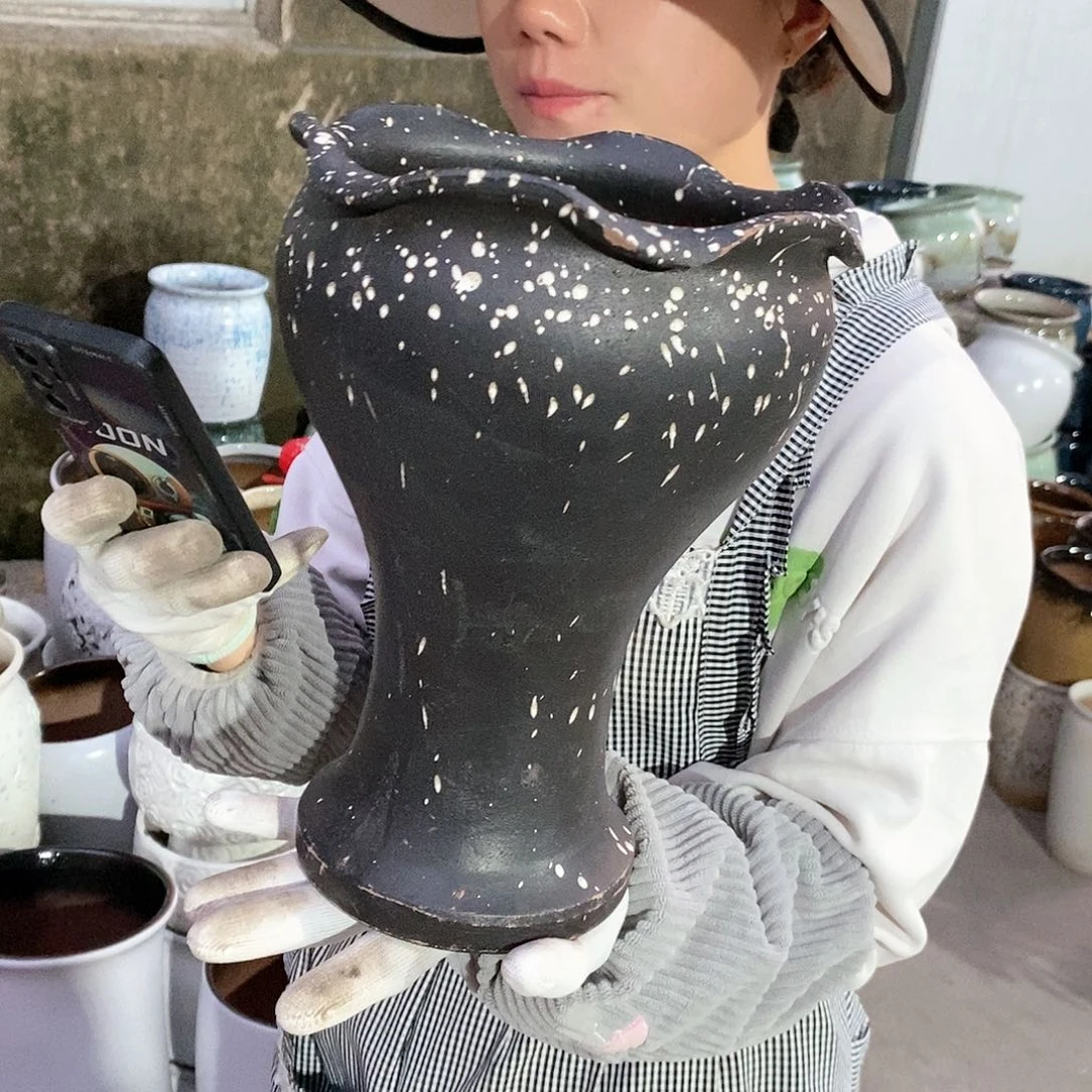 紫砂花盆瑕疵口18高27瑕疵