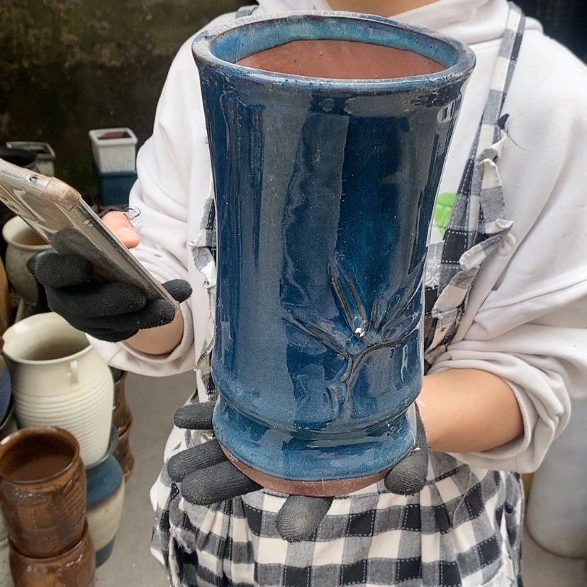 【闪购商品】紫砂花盆瑕疵口13高23瑕疵