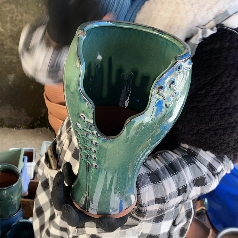 【闪购商品】紫砂花盆瑕疵口14高27瑕疵