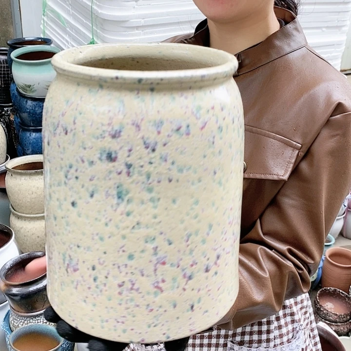 紫砂花盆瑕疵口17高26