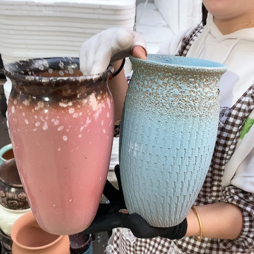 紫砂花盆瑕疵口15高25瑕疵