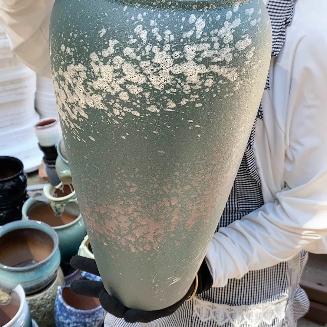 紫砂花盆瑕疵口15高38瑕疵