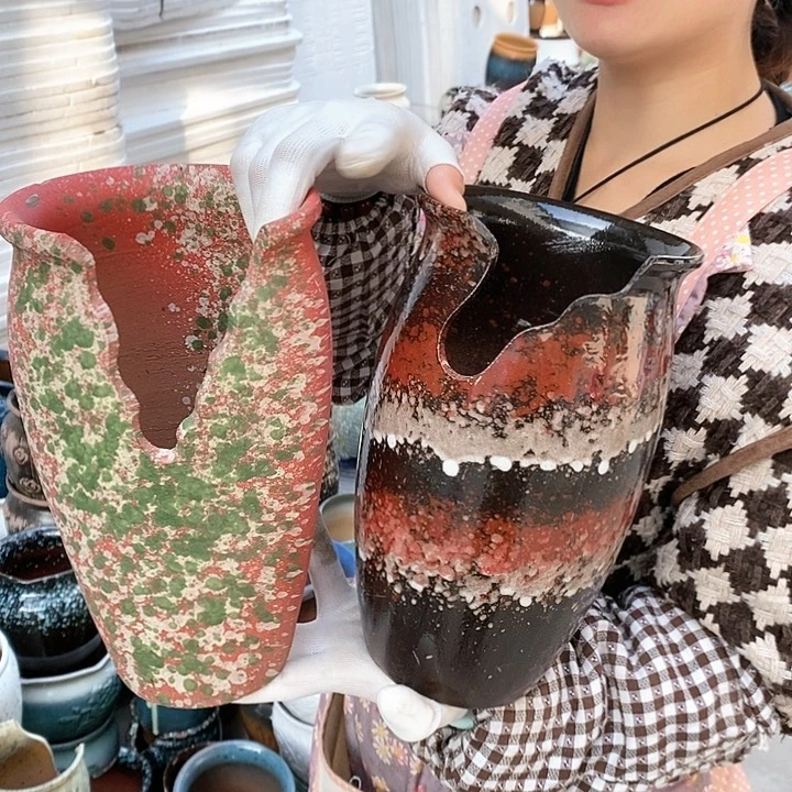 紫砂花盆瑕疵口15高25瑕疵