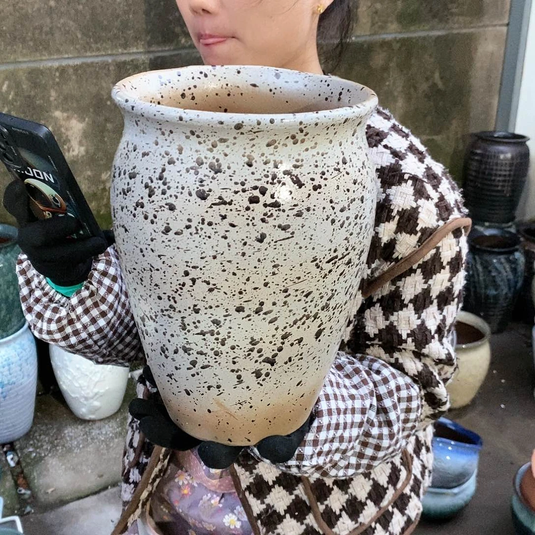 紫砂花盆瑕疵口20高28瑕疵