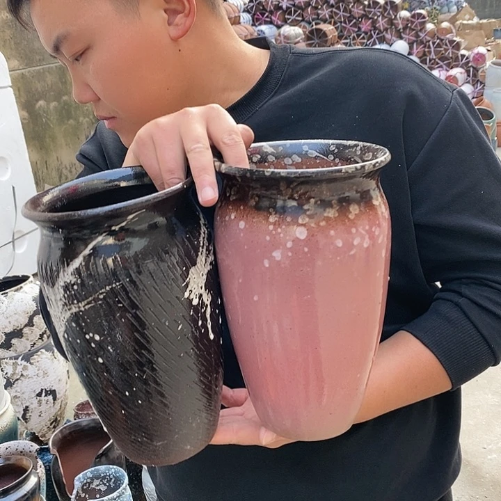 紫砂花盆瑕疵口15高25
