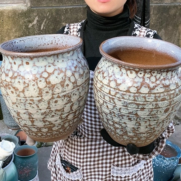 紫砂花盆瑕疵口17高22