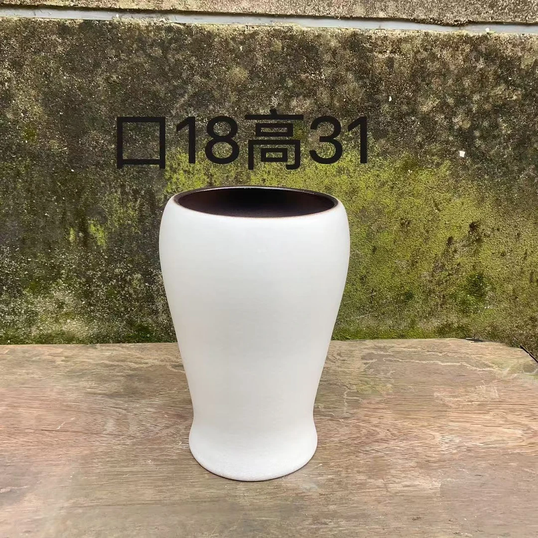 紫砂高脚鱼尾简约诧寂风格多肉植物盆景花卉三角梅花盆透气吸水