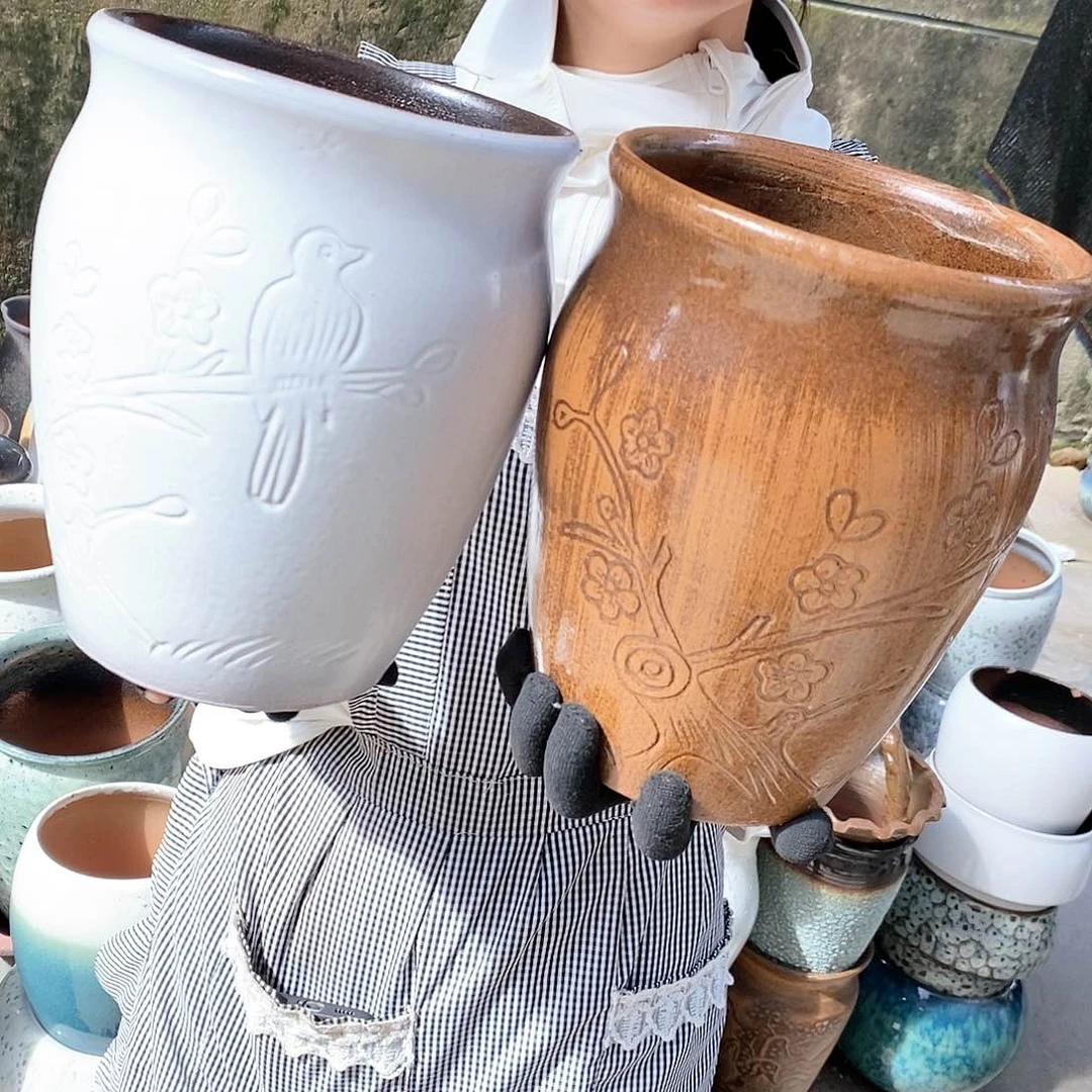 紫砂花盆正品口18高22