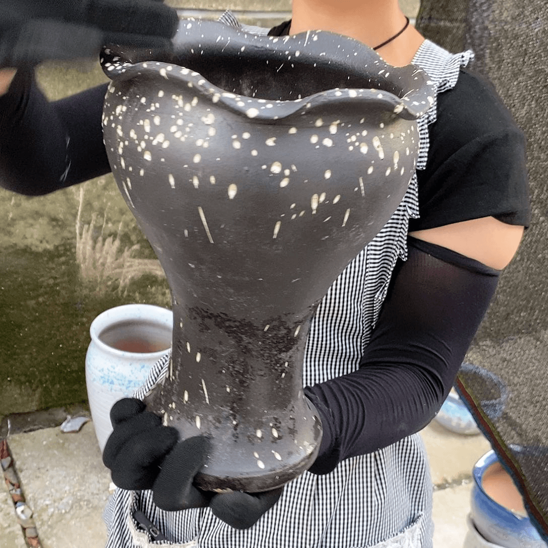 紫砂花盆瑕疵口18高27