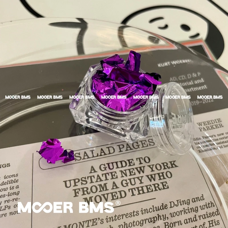 MORE ART 独爱电光紫超薄美甲金箔饰品材料素材配饰材料