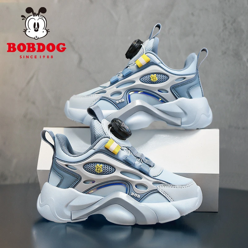 巴布豆男童鞋子皮面防水2025春秋新款防滑耐磨休闲软底儿童运动鞋