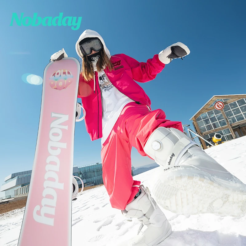 NOBADAYJuicy candy女士滑雪服滑雪裤防风防水保暖夹棉休闲外套