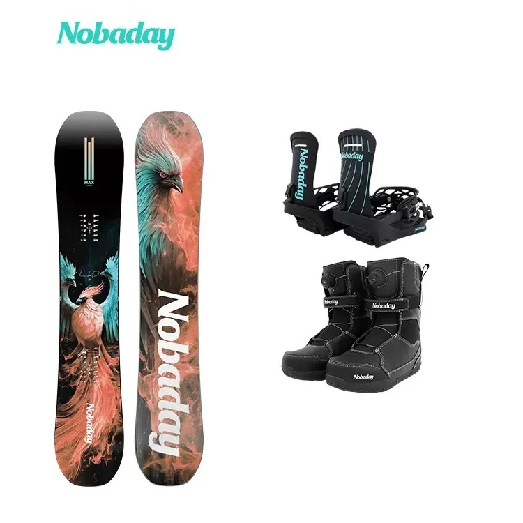NOBADAY凤凰MAX 涅槃三件套 滑雪板+新款固定器+新款雪鞋单板套装