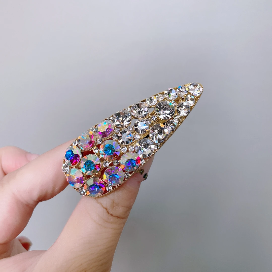 泛思新人体验款轻奢满钻几何简约6公分百搭半披发夹7717