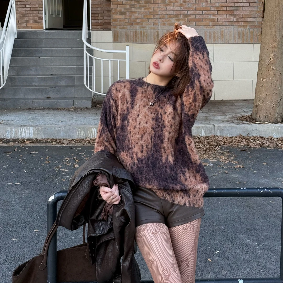 【Y&YI JIN】小众美学设计款豹纹毛衣