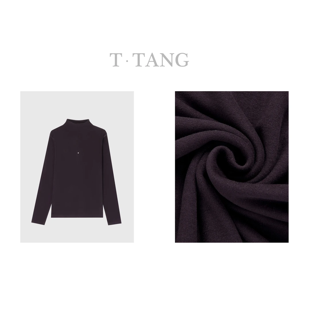 秋冬240g双面蛋白绒舒适百搭保暖修身纯色半高领打底绒衫【6810】88