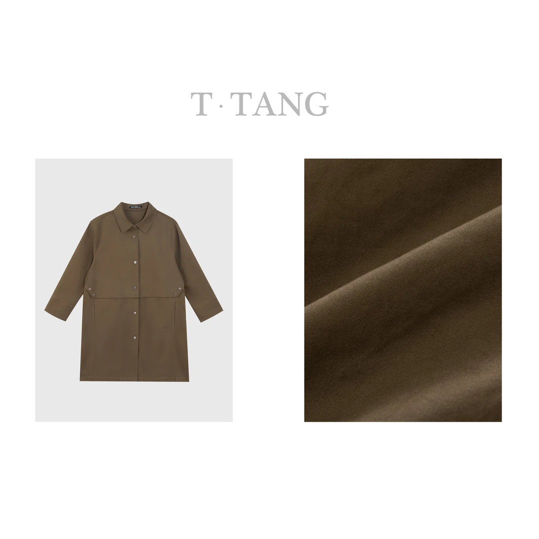 春季宽松时尚中长款简约单排扣风衣【6136】88