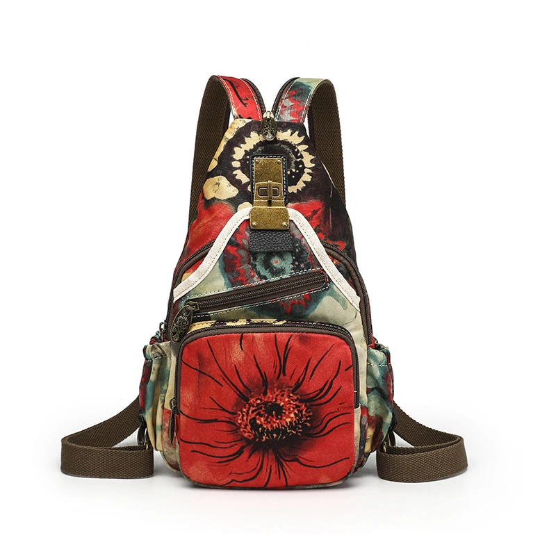 2024新款韩版女士胸包休闲旅游多用斜挎包时尚百搭小双肩背包