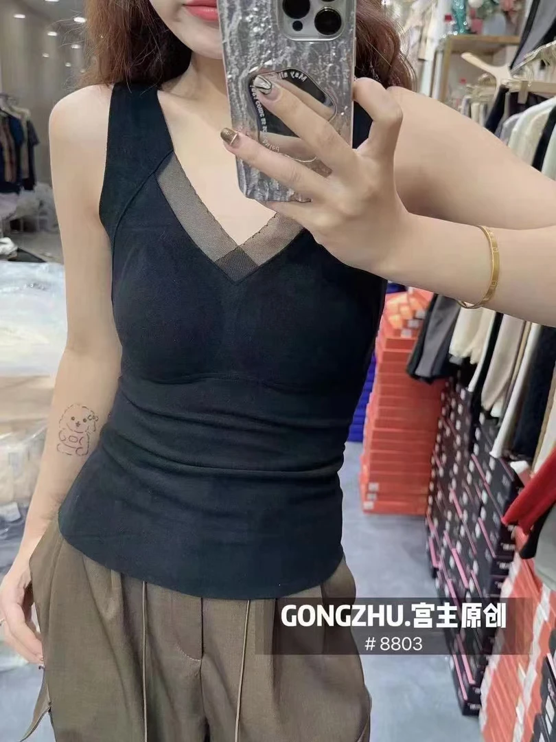 石墨烯发热美胸衣保暖背心女冬加绒德绒带胸垫一体固定杯贴身内衣