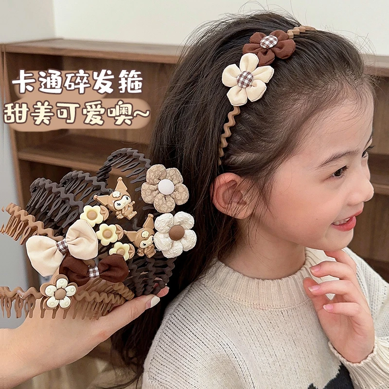 小女孩不伤发头箍碎发整理神器甜美发卡女童防滑带齿发梳儿童发箍