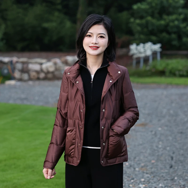 枫竺阿楠anan光影旅程95白鹅绒立领纯色短款长袖外套羽绒服女秋冬