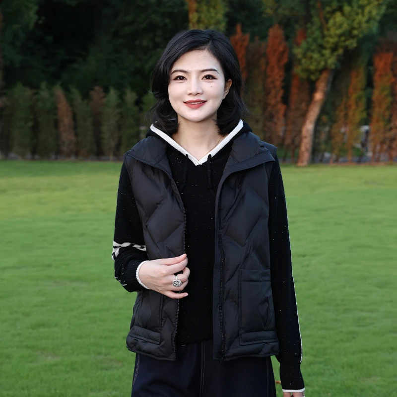 【95白鹅绒】枫竺阿楠anan绒绒暖阳纯色百搭保暖无袖鹅绒马甲女秋冬