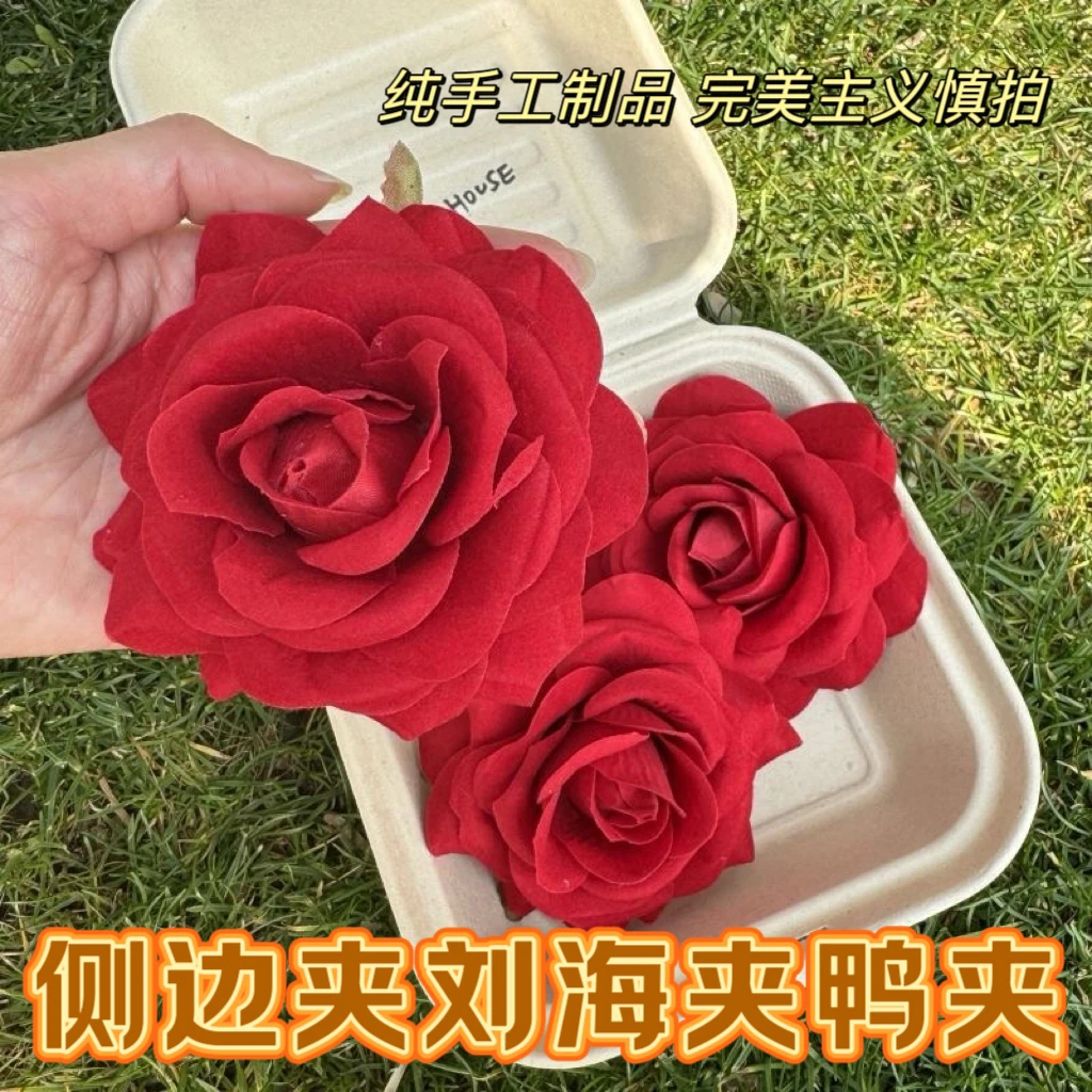 【满9.9包邮】001-099号鸭夹侧边夹一字夹花朵春夏高级感刘海夹发饰