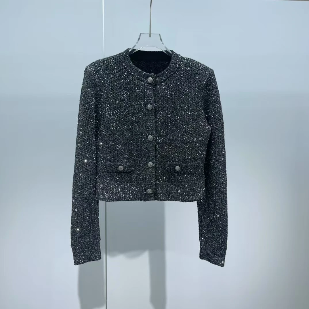 艾家商场同款艾家25春季搭女短款重工粗花呢小香风外套1803