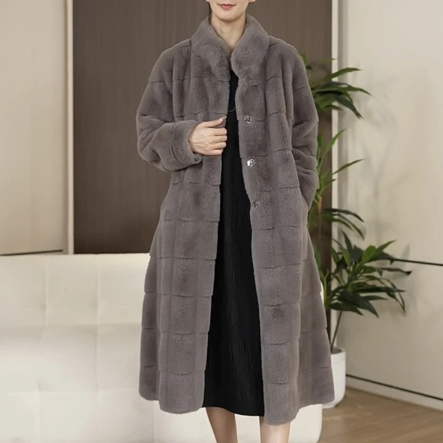 7698秋冬季新款时尚气质洋气减龄大衣外套
