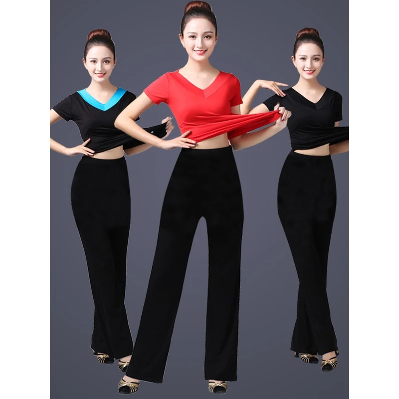 新款中老年广场舞服装莫代尔套装女短袖跳舞衣服春夏季长袖舞蹈服