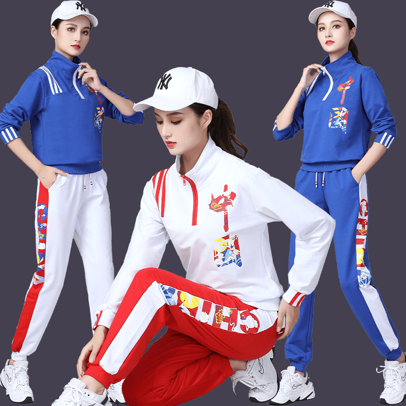 广场舞服装新款运动套装秋冬中国风舞台表演卫衣卫裤时尚两件套女