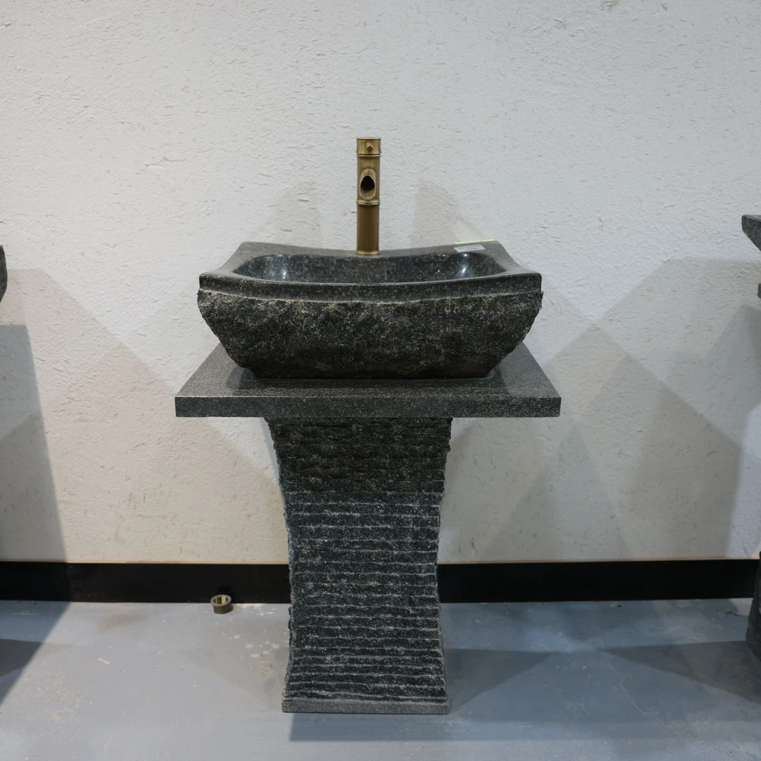 厂家直销天然石头洗手盆户外庭院石洗手池阳台洗脸盆花岗岩立柱盆