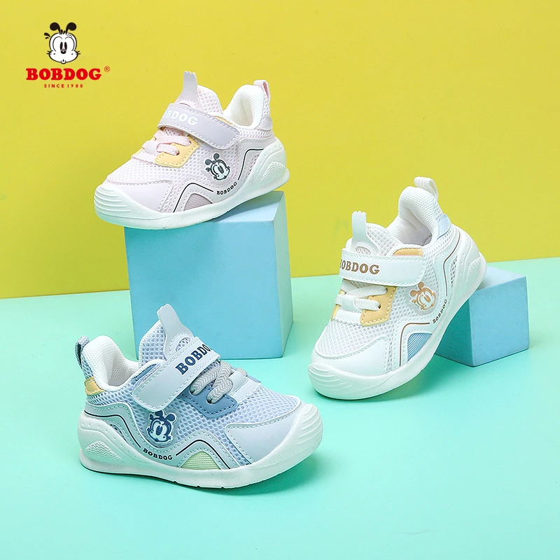 巴布豆2025新款春秋网面男童2-4岁软底宝宝轻便透气鞋女童学步鞋