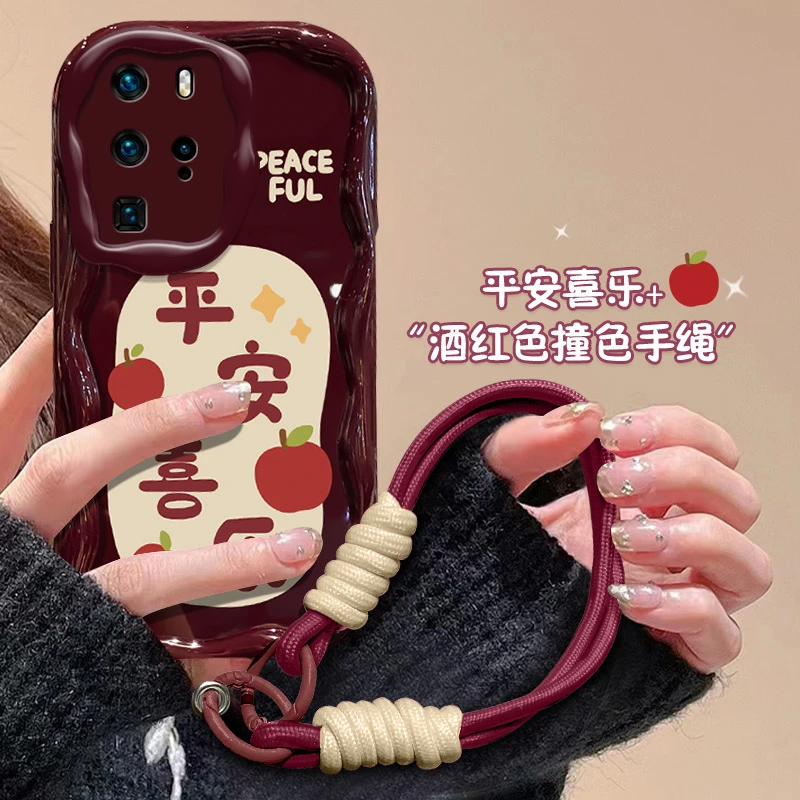 平安喜乐适用华为p40pro手机壳ELS-ANOO时尚网红软壳文字创意防摔