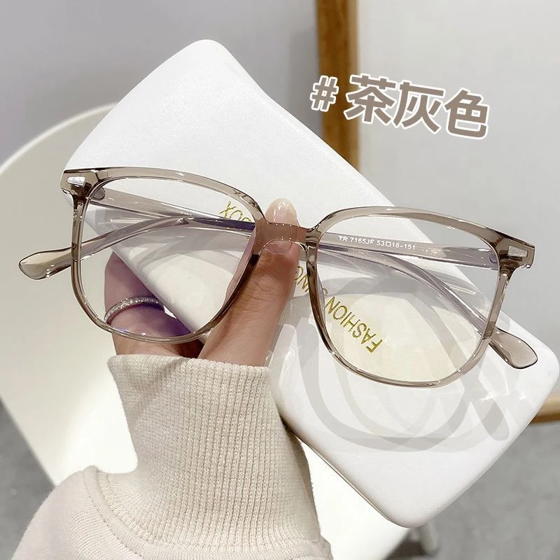 断货冷茶灰！温柔小众复古方框可配度数素颜平光近视眼镜框架ins
